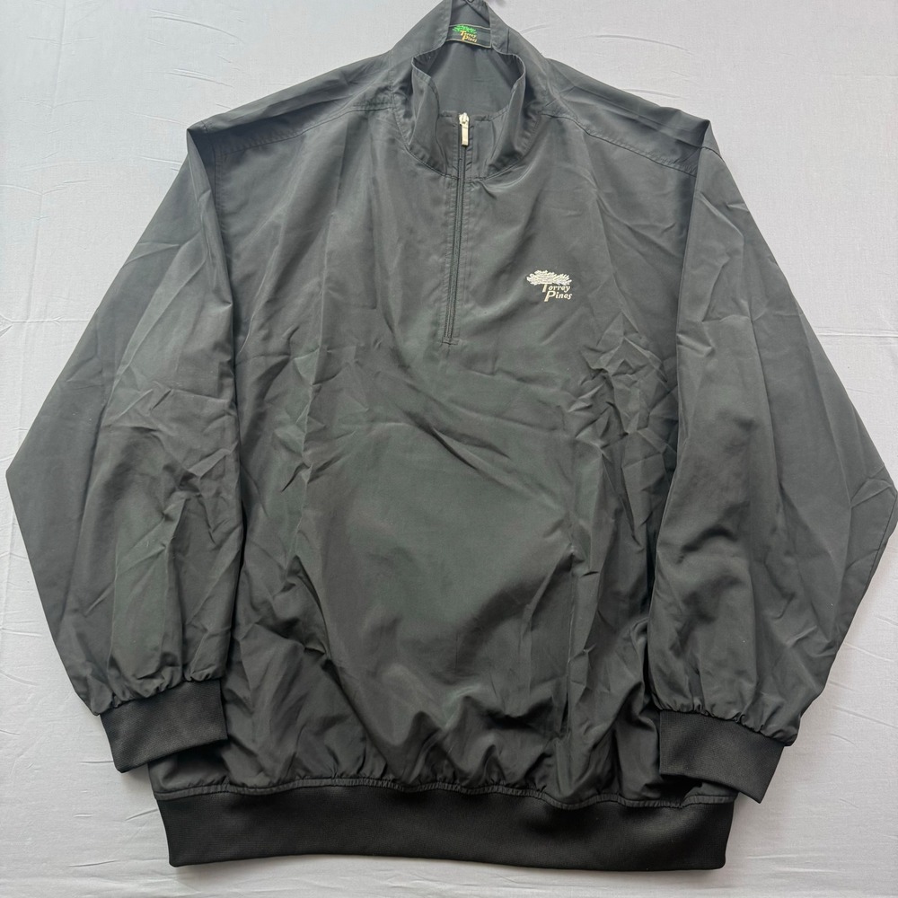 Torrey Pines Golf Windbreaker Pullover Mens XXL Black Quarter Zip Jacket
